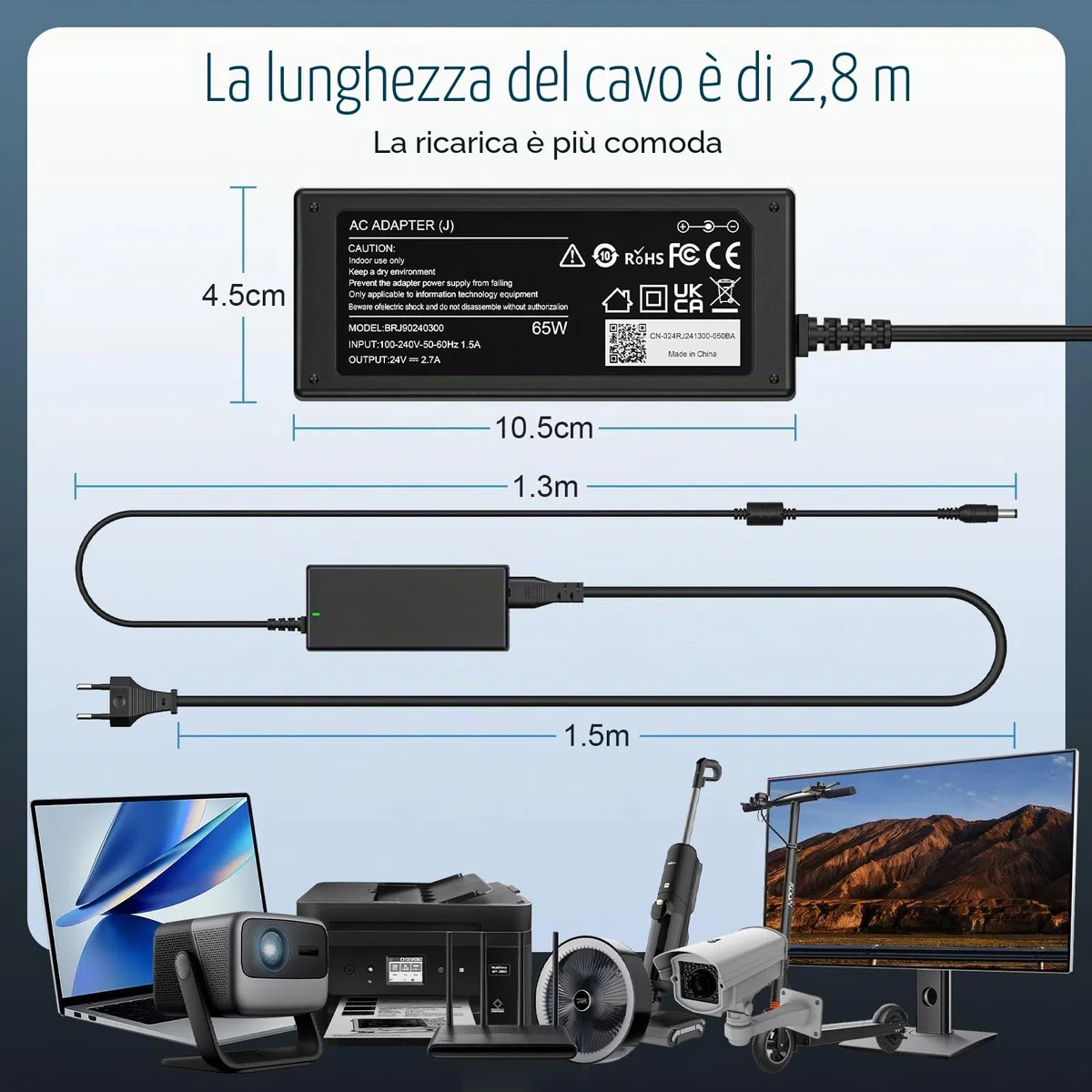 shefor Alimentatore Caricabatterie 24V Compatibile con Logitech Racing Wheel G920 G923 G940 G25 G27 G29 GT Microsoft Wireless Xbox 360 E-X5C19 EX5C19 841-000038 PS3 G25 190211-0010 Adattatore