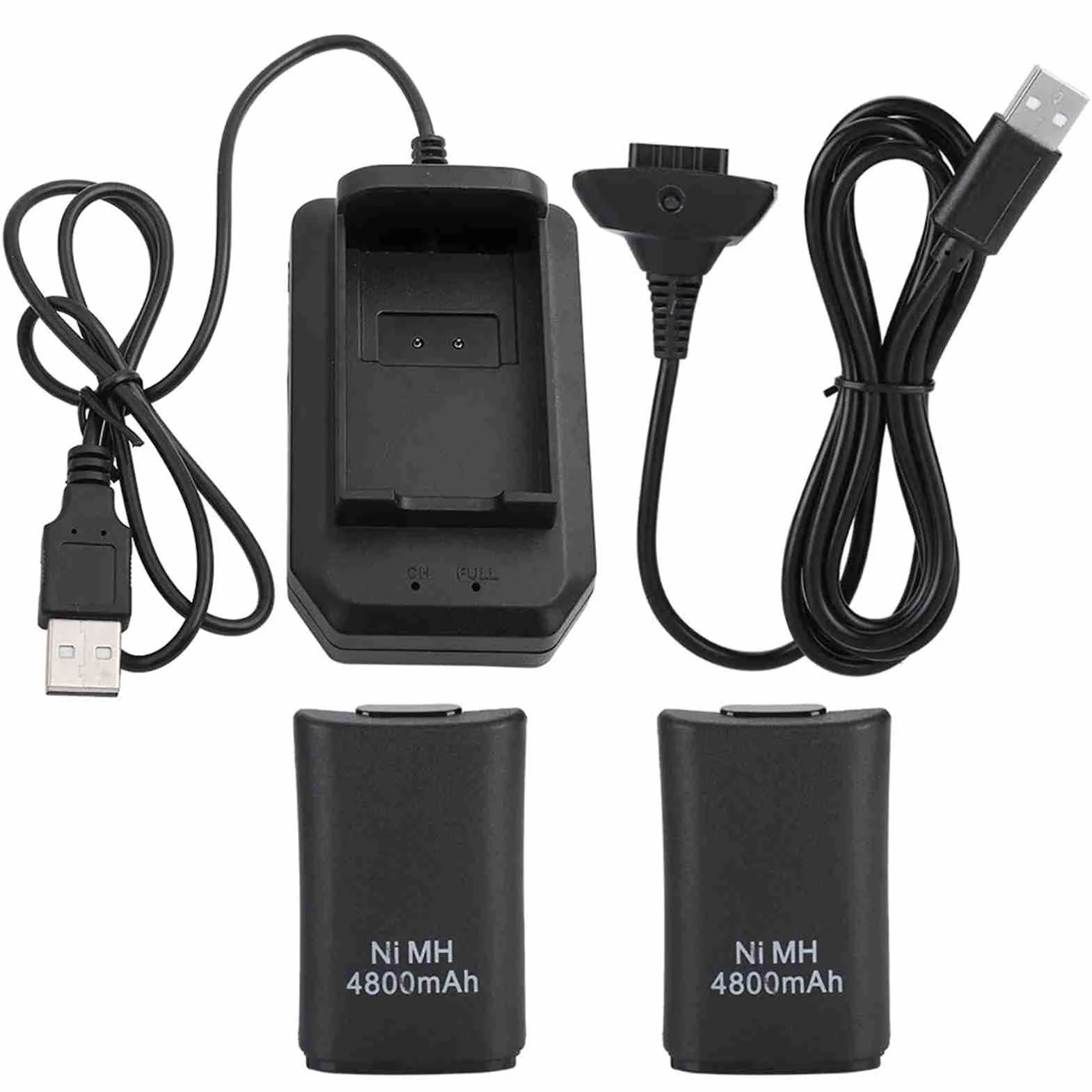 Kosiy Bewinner Batteria Ricaricabile 4800mAh per Controller 360, Include Cavo USB e Base di Ricarica, Batteria di Riserva per 360 Controller