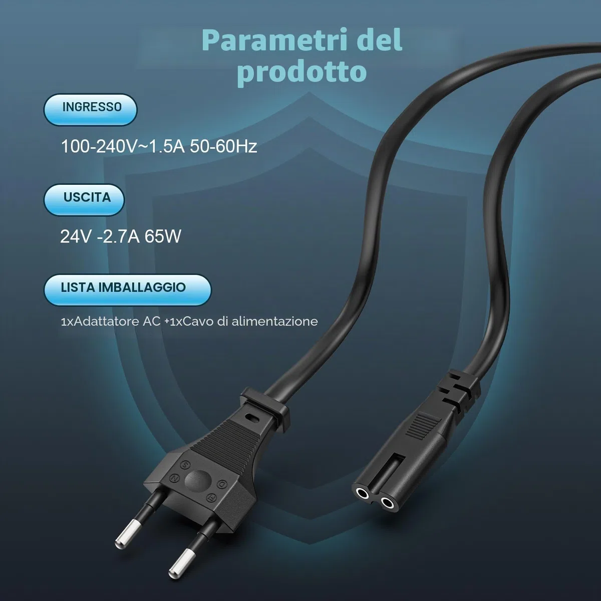 shefor Alimentatore Caricabatterie 24V Compatibile con Logitech Racing Wheel G920 G923 G940 G25 G27 G29 GT Microsoft Wireless Xbox 360 E-X5C19 EX5C19 841-000038 PS3 G25 190211-0010 Adattatore