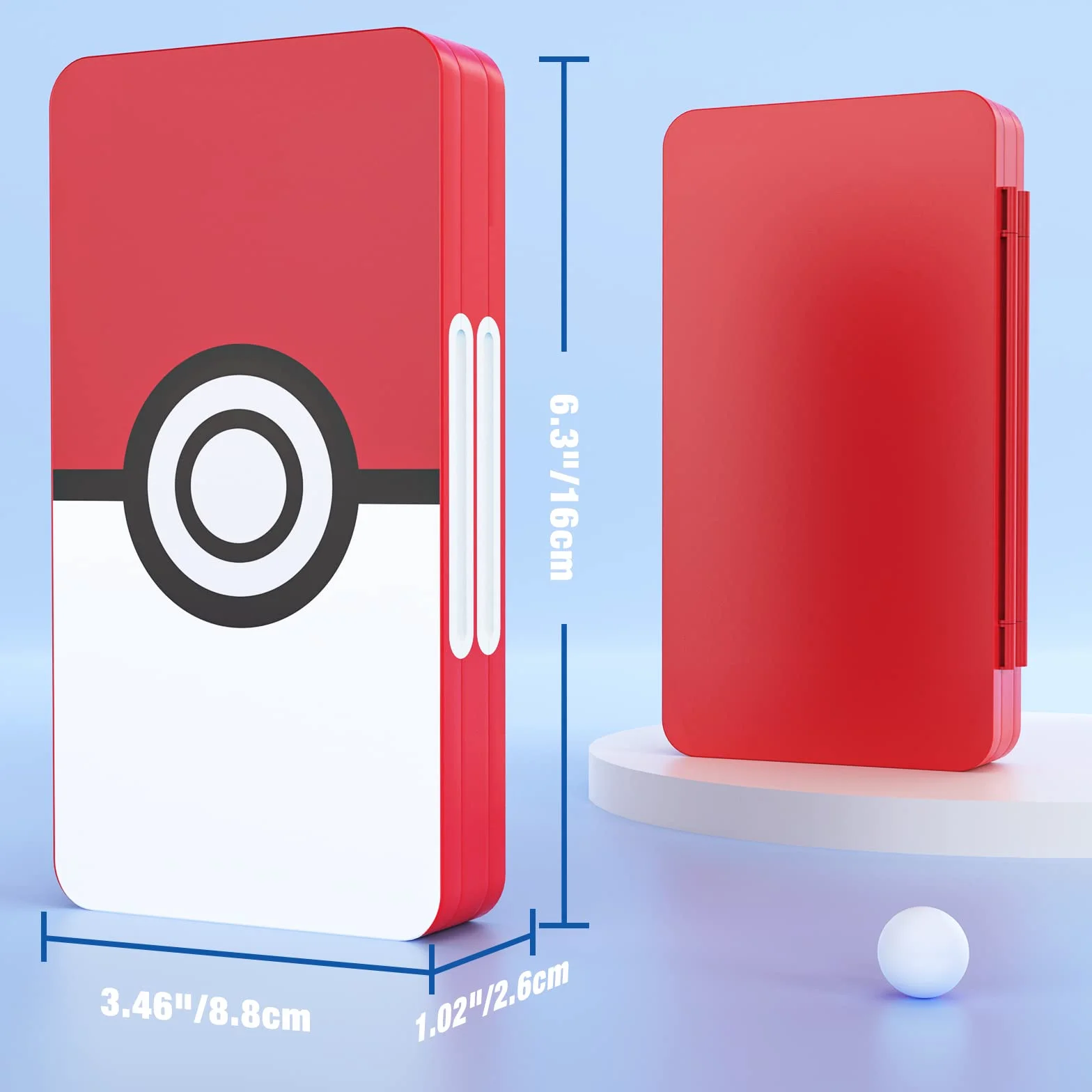 MoKo Porta Schede, Custodia Porta Cartucce di Gioco Compatibile con Switch 2/Switch OLED 2021/Lite, Custodia Protettiva con 48 Scompartimenti Schede Gioco, 24 Scompartimenti Micro SD, Bianco&Rosso