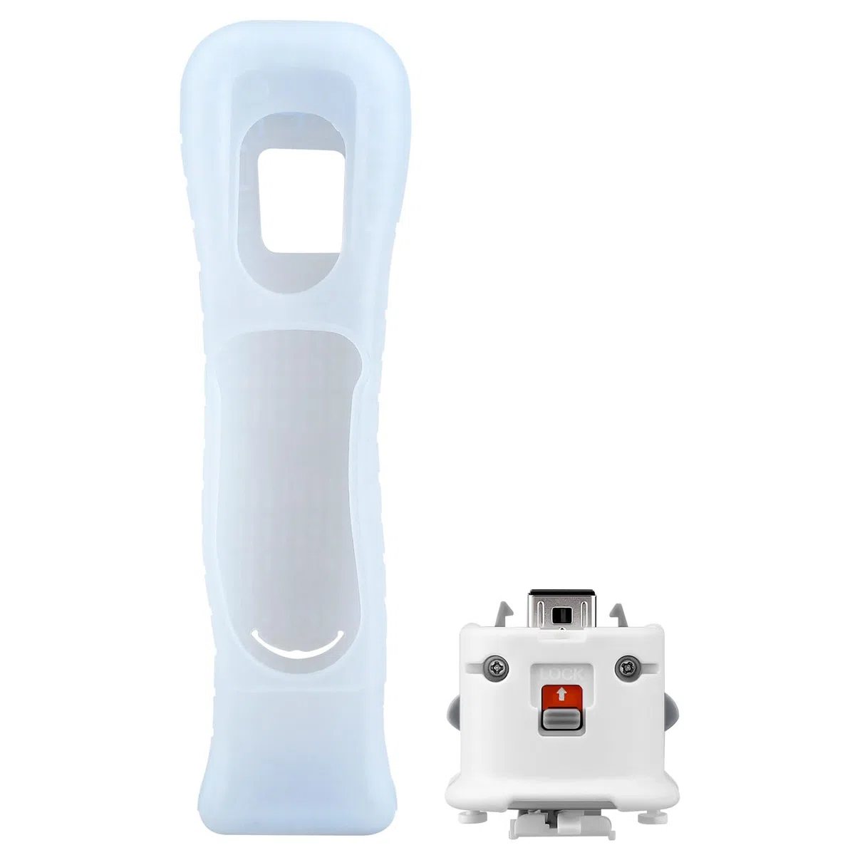 OSTENT Custodia in silicone Motionplus Motion Plus + compatibile per telecomando Nintendo Wii Game Color White