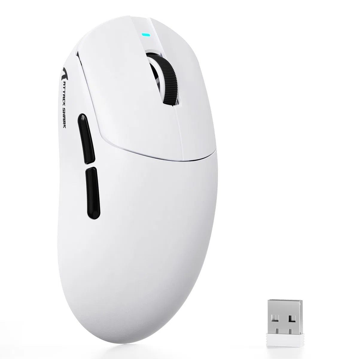 ATTACK SHARK X8 SE Mouse da Gaming Wireless, Leggero 55g, Sensore PAW3311, Chip BK52820, 25.000 DPI, Connessione BT/2,4G/USB-C, 80 Milioni di Click, Batteria 500mAh, Driver Web per PC/Mac–Bianco