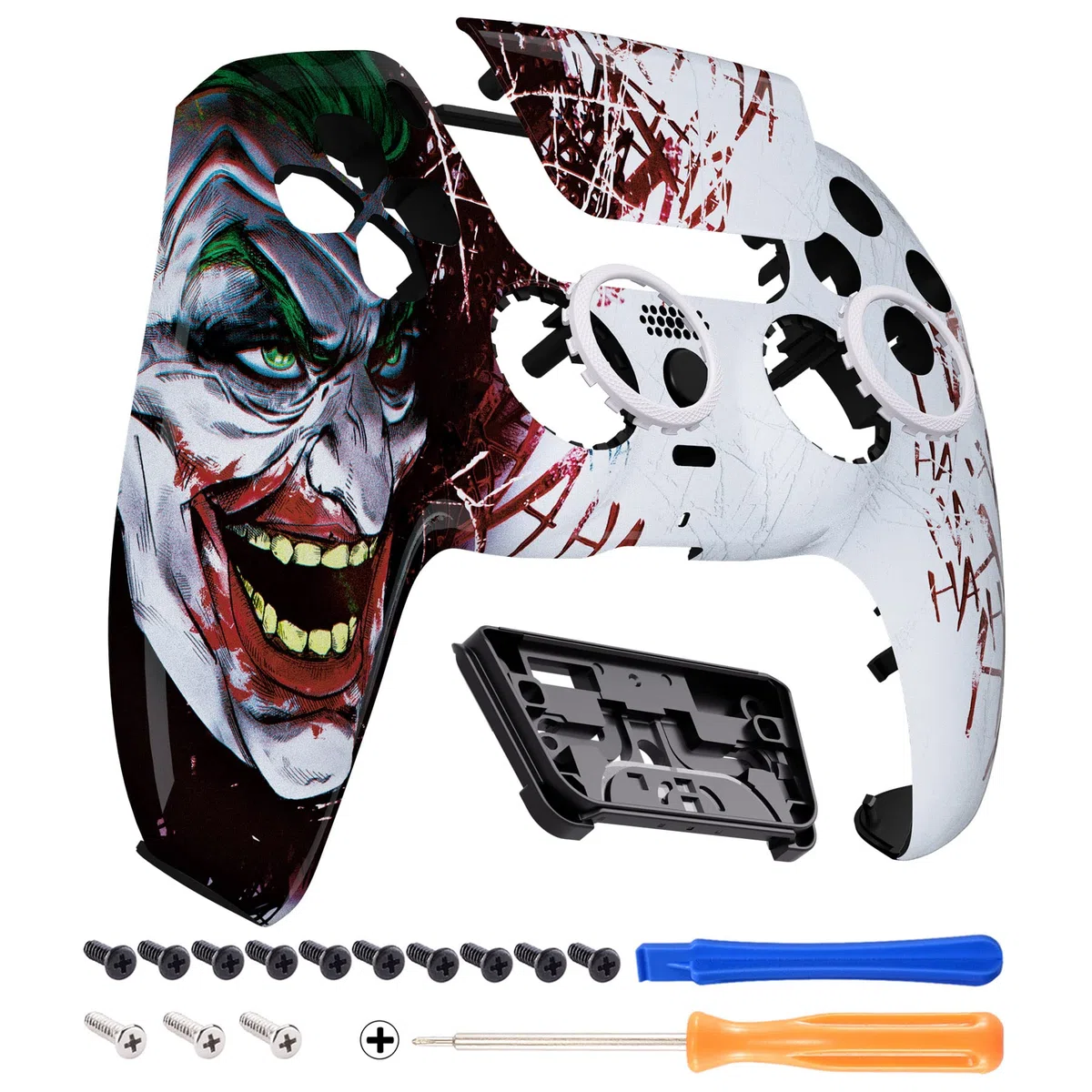 eXtremeRate Luna Cover Ricambio per ps5 Controller,Custodia Copertura Frontale Scocca Shell Ridisegnato&Touchpad&Anelli Compatibile con ps5 Joystick BDM 010/020/030/040/050-HAHAHA