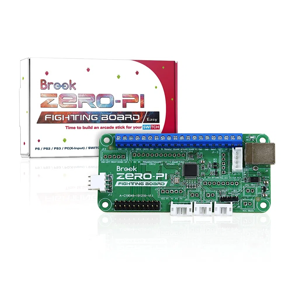 Brook Zero- Pi Fighting Board versione facile, compatibile con Switch/PS3/PS2/PS/PC (ingresso X)/emulatore di gioco retrò a arcade stick vite terminale intestazione incluso