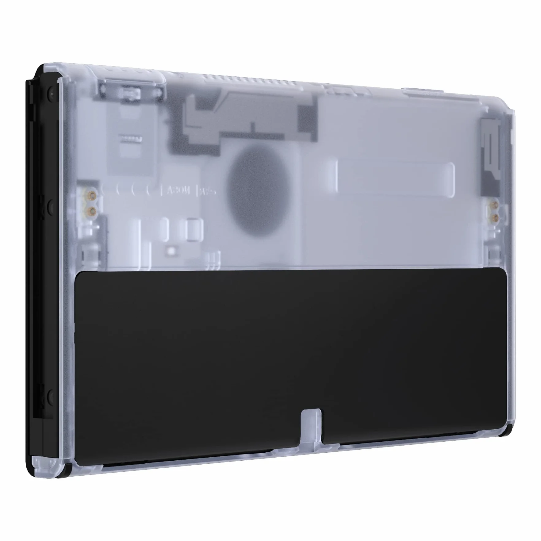 eXtremeRate Cover Console Ricambio per Nintendo Switch OLED,Custodia Posteriore Scocca Shell Ricambio per NS Switch OLED Console(Non Include Supporto)-Trasparente Blu Ghiacciaio