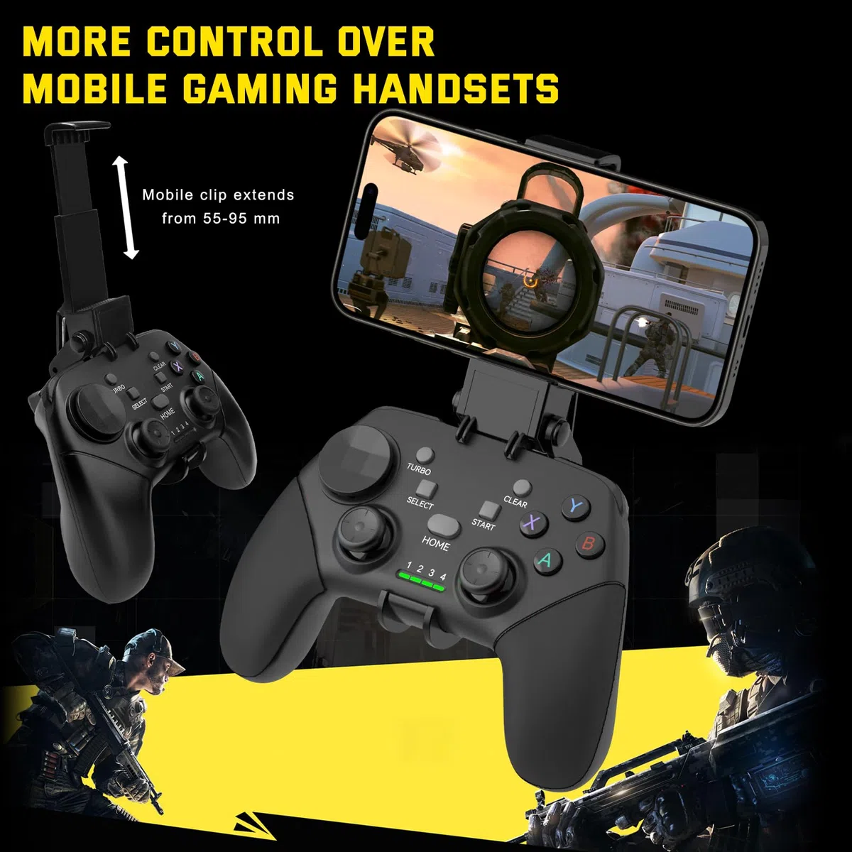 Joso Controller di gioco mobile wireless per iOS, Android, iPad, tablet, PC, controller del telefono per iPhone 14/13/12/11, Galaxy S22/21, telefoni Android, COD Mobile, Genshin Immpact, Cloud Gaming