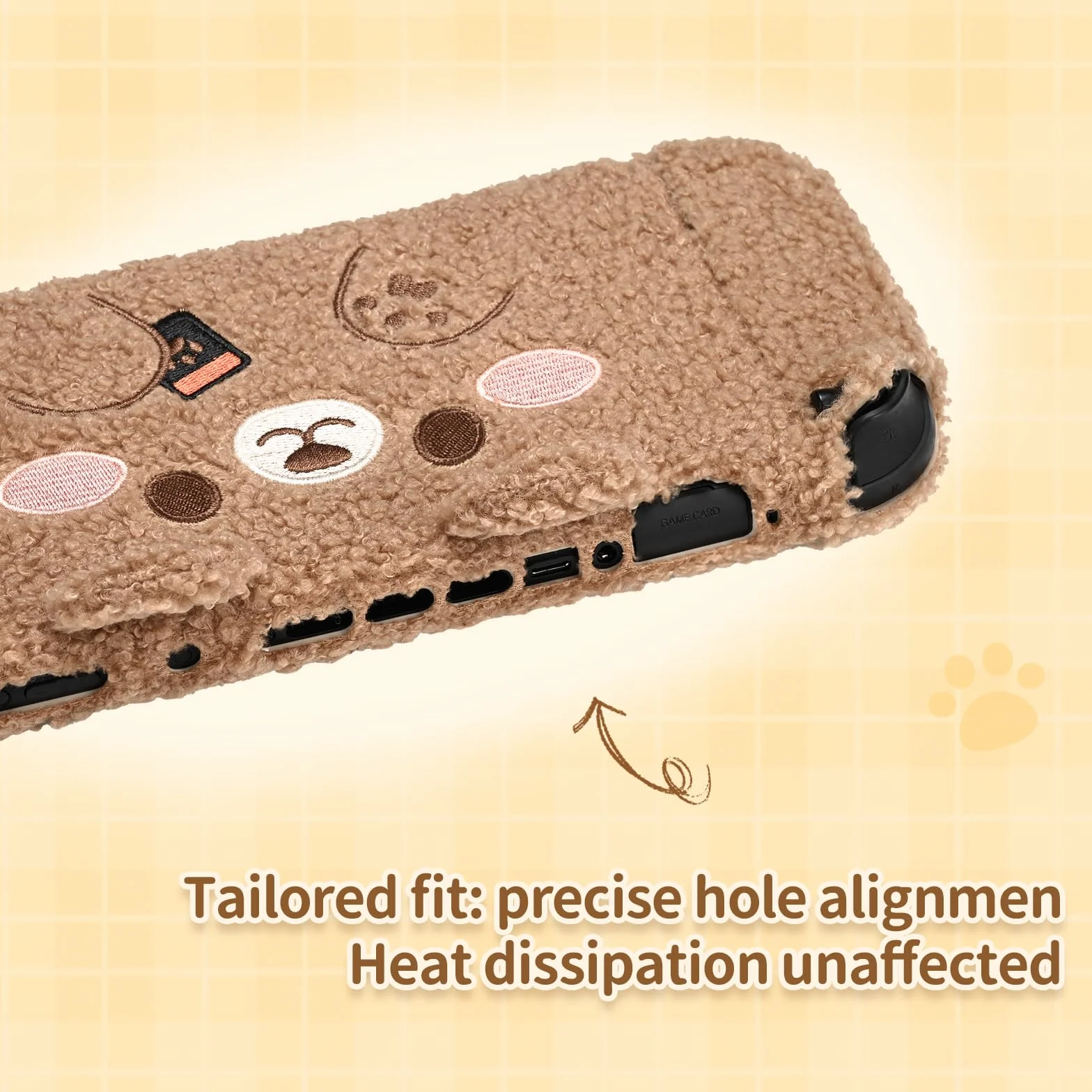 GeekShare Plush Case Compatible with Switch 2 (2025), NS2 Protective Cover for Switch Console and Grip Joy Controller, Plush Bear