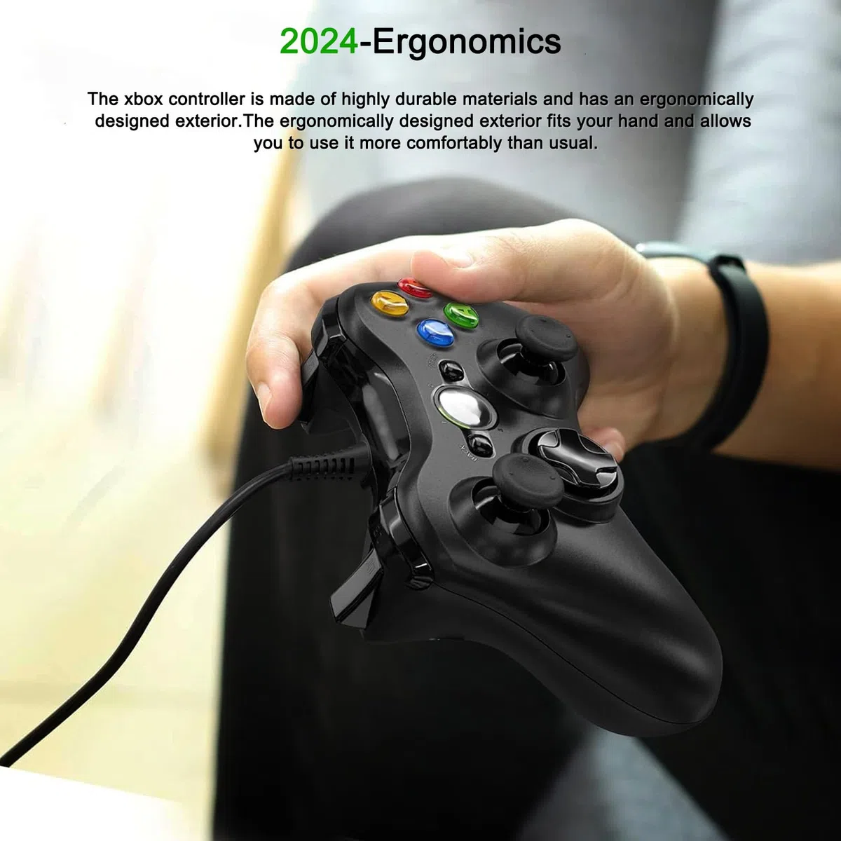 Lunriwis Controller per PC Xbox 360, USB Wired Gamepad Ergonomico per Xbox 360 PC Windows 7/8/10