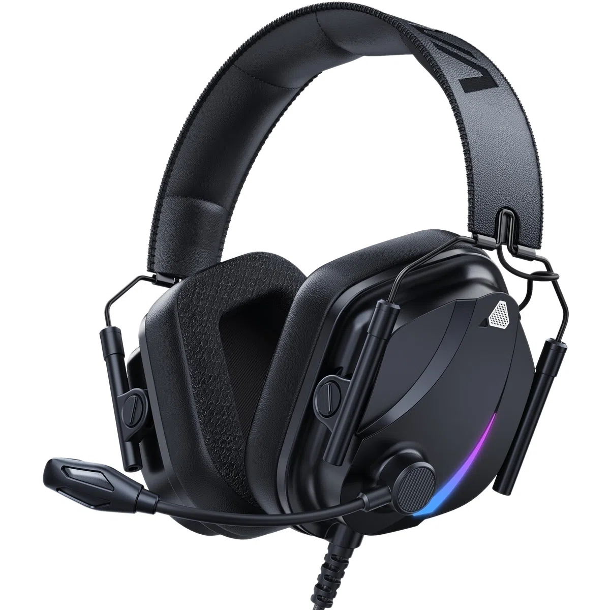 Vakedy HW12 Cuffie da gioco per PC, PS5, PS4, Xbox One, Switch, cuffie da gioco con microfono cablato con jack audio da 3,5 mm (nero)