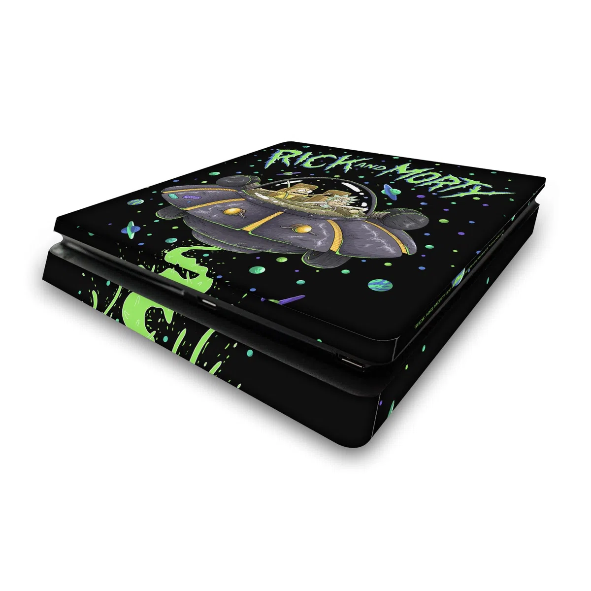 Head Case Designs Licenza Ufficiale Rick And Morty Lo Space Cruiser Grafica Vinile Sticker Gaming Pelle Adesivo Compatibile con Sony Playstation 4 PS4 Slim Console