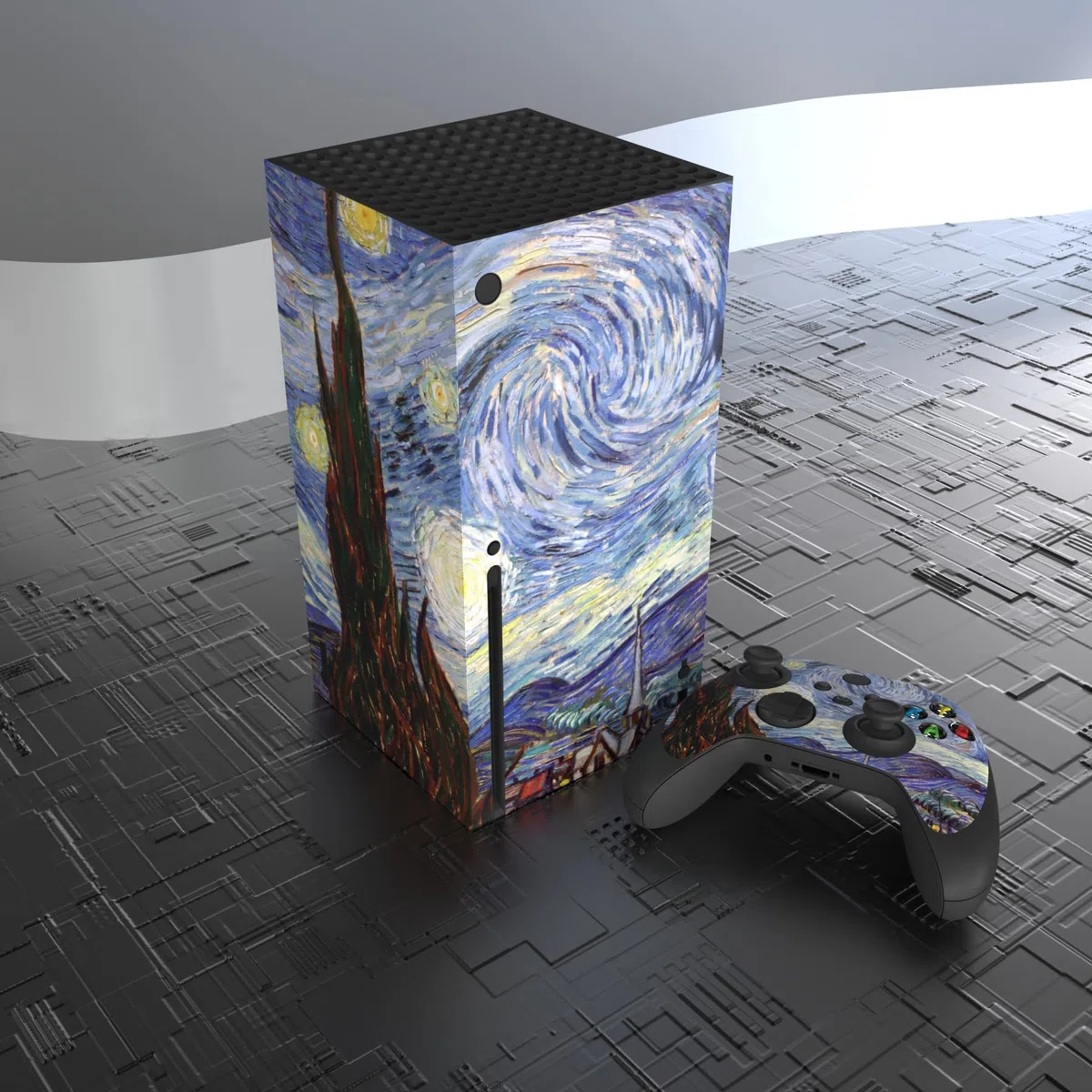 PlayVital Adesivo Skin per Xbox Series X Console&Controller Sticker Decal Cover Vinile per Xbox Series X-Notte Stellata