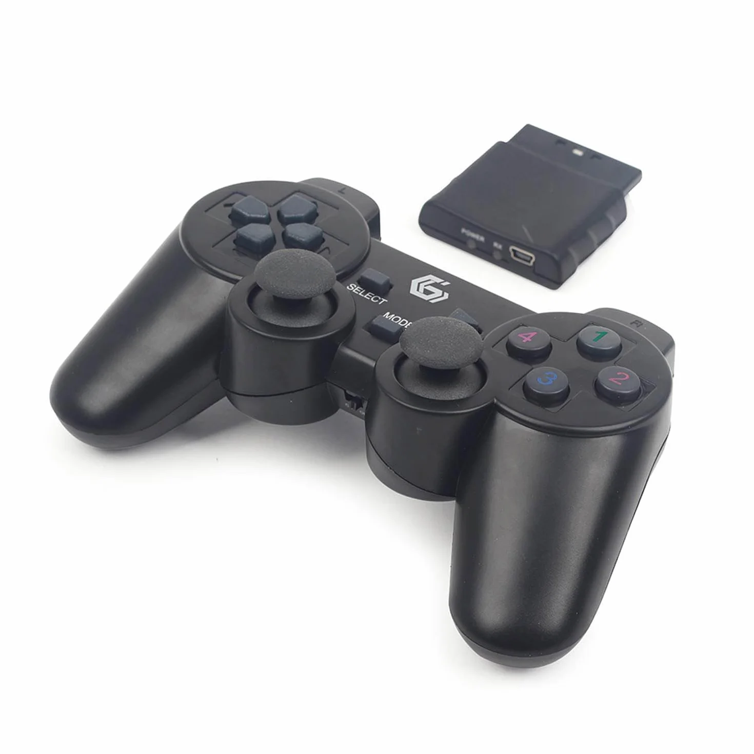 Gembird JPD-WDV-01 - Gamepad Wireless con Vibrazione, PS2/PS3/PC, Colore: Nero