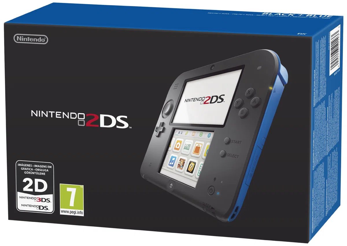Nintendo 2DS Console, Nero/Blu