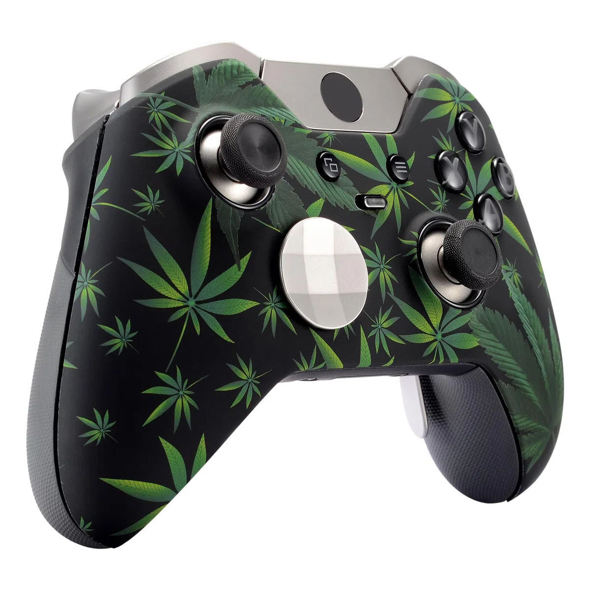 eXtremeRate Cover Custodia Anteriore Case Copertura Frontale Pezzo di Ricambio per Xbox One Elite Controller Model 1698 con 2 Anelli d'Accento(Erbe Verdi)